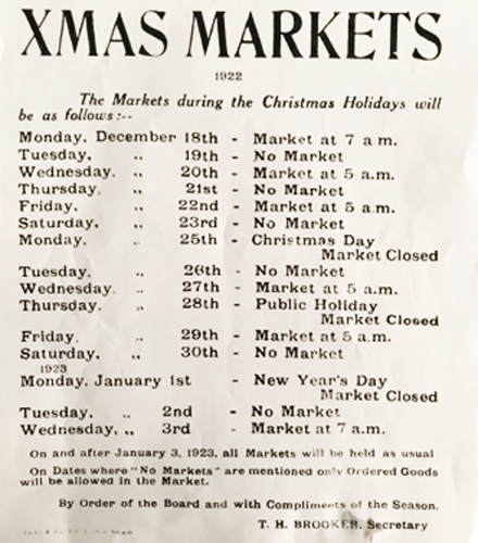 Christmas Markets flyer, 1922/1923