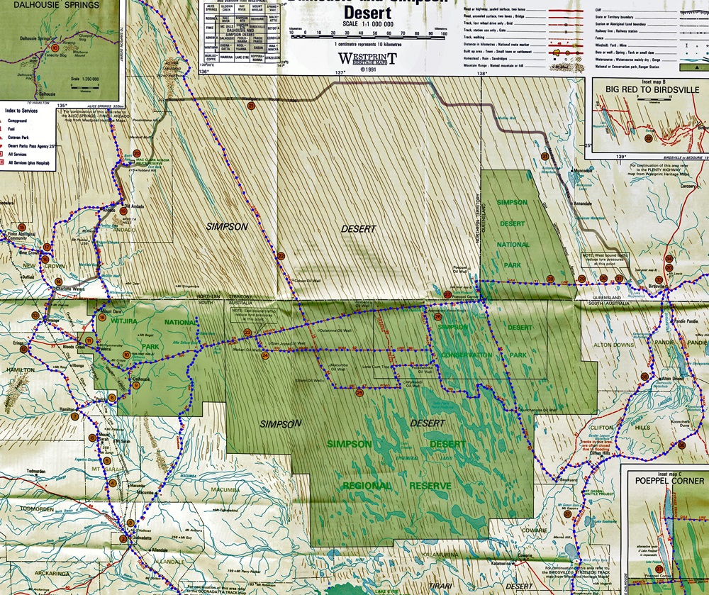 Simpson Desert Map.