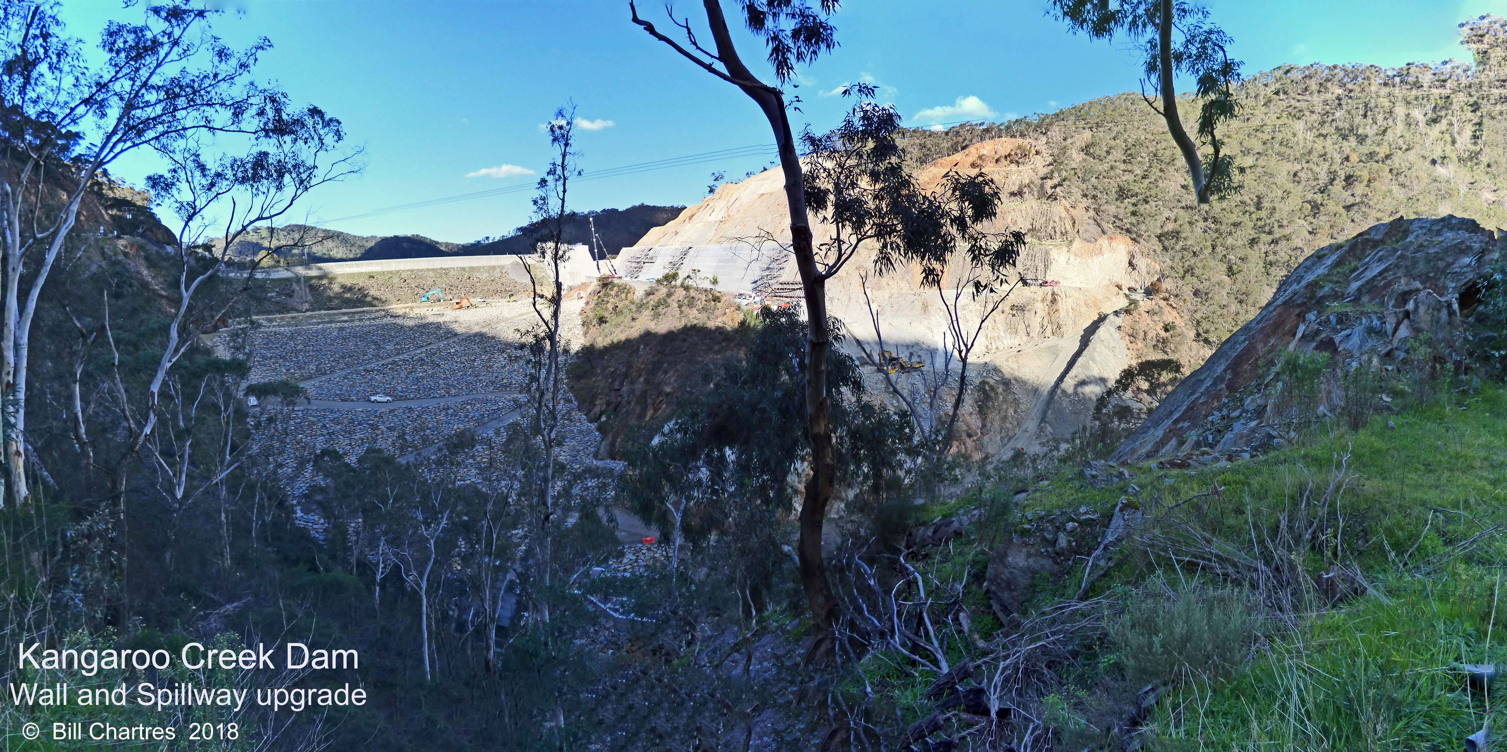 Kangaroo Creek Dam wall embankment and spillway