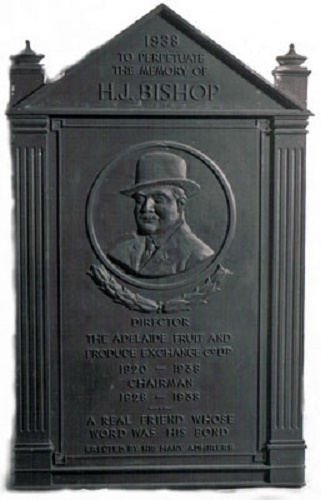 plaque – H J Bishop 