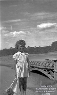 Peggy Menz near Sunning Hill Bridge (Millbrook Reservoir)